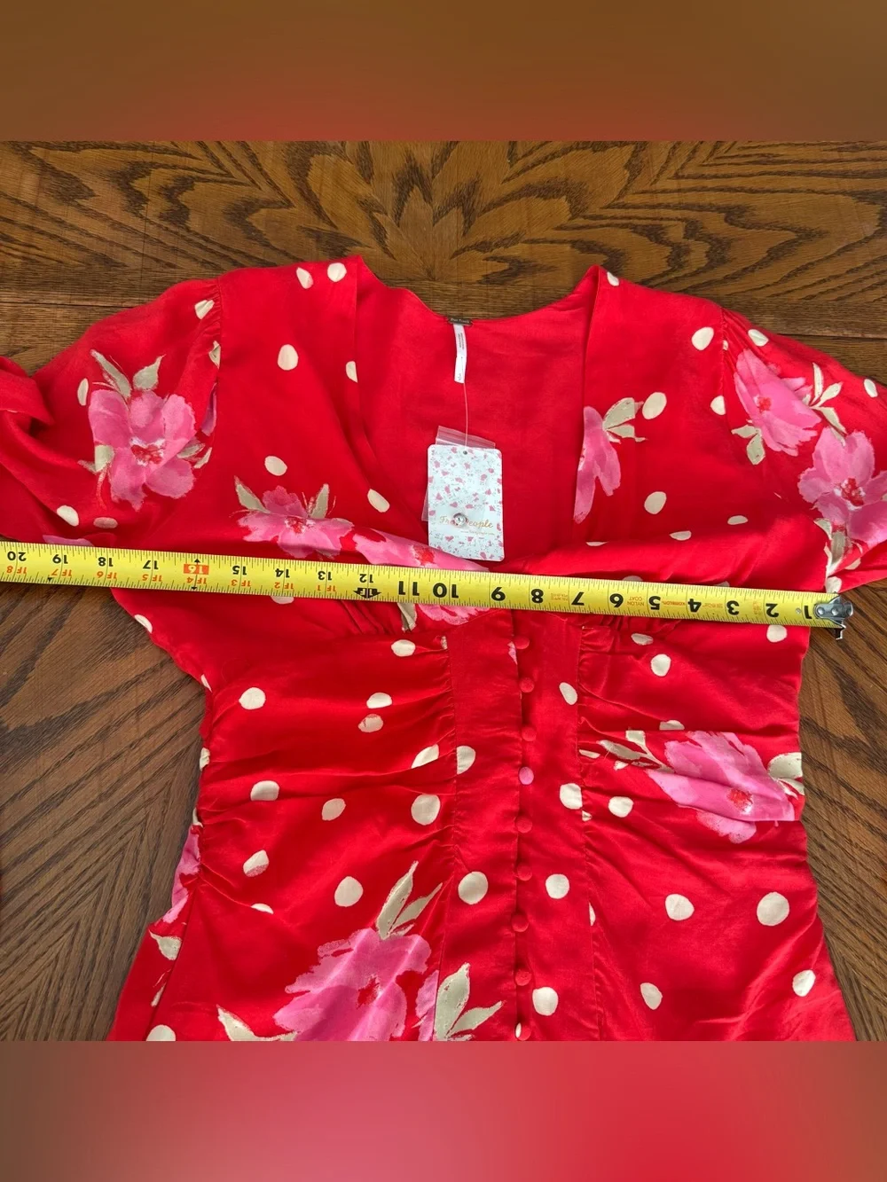 Free People Date Night Mini Dress In Floral Spot Print-red NWT